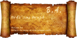 Brázay Arvid névjegykártya
